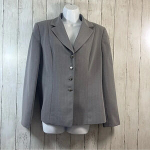 Giorgio Sant’ Angelo Gray Pinstripe Silver Button Shoulder Pad Blazer 12